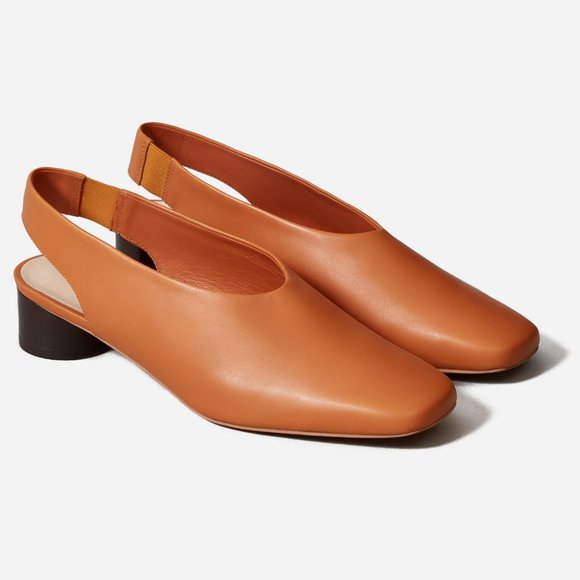 Everlane Shoes - Everlane Square Toe Leather Slingback Flat